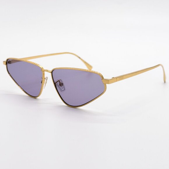 NEW FENDI FE40068U 30S SUNGLASSES WOMEN GOLD VIOLET CAT EYE EYEWEAR FENDI - Picture 4 of 16